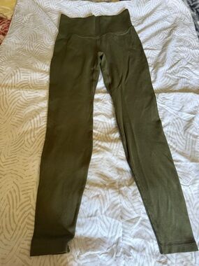 DSG Olive Green Ribbed High-Waist Leggings